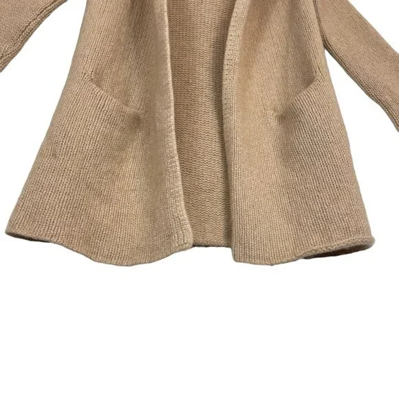 Sablyn Collette Cashmere Chunky Knit Cardigan Sweater Tan Size M